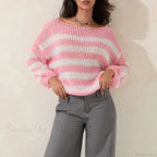 Vintage Striped Boat Neck Sweater image 4