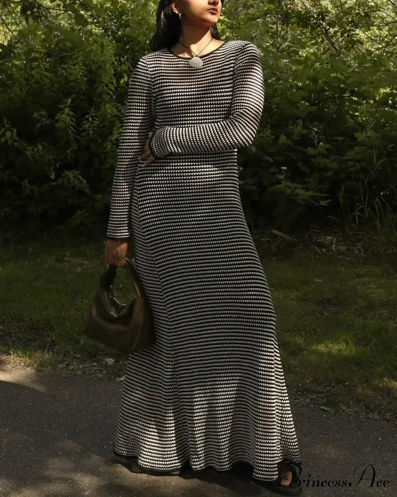 Vintage Striped Tie Beachwear Maxi Dress image 2