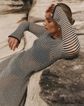 Vintage Striped Tie Beachwear Maxi Dress image 7