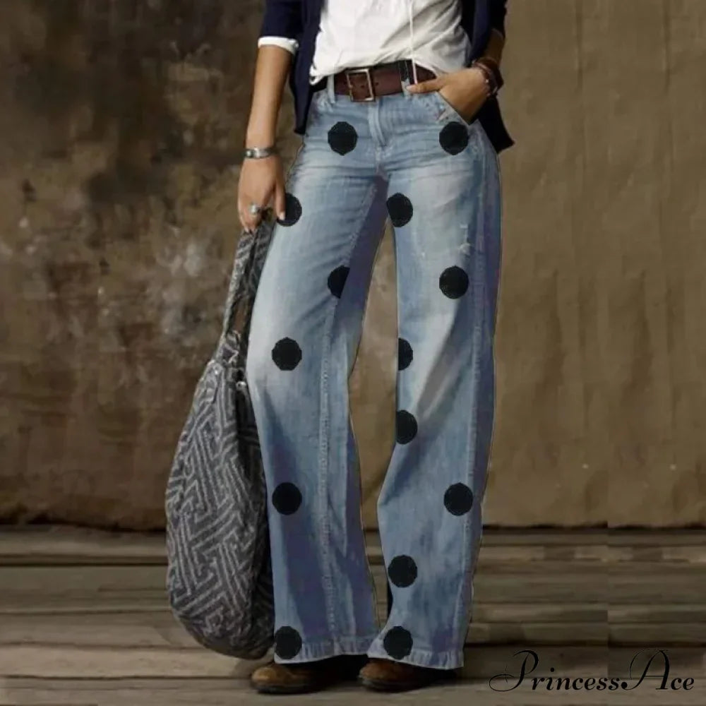 Vintage Style Loose Wide Leg Streetwear Denim Jean image 5