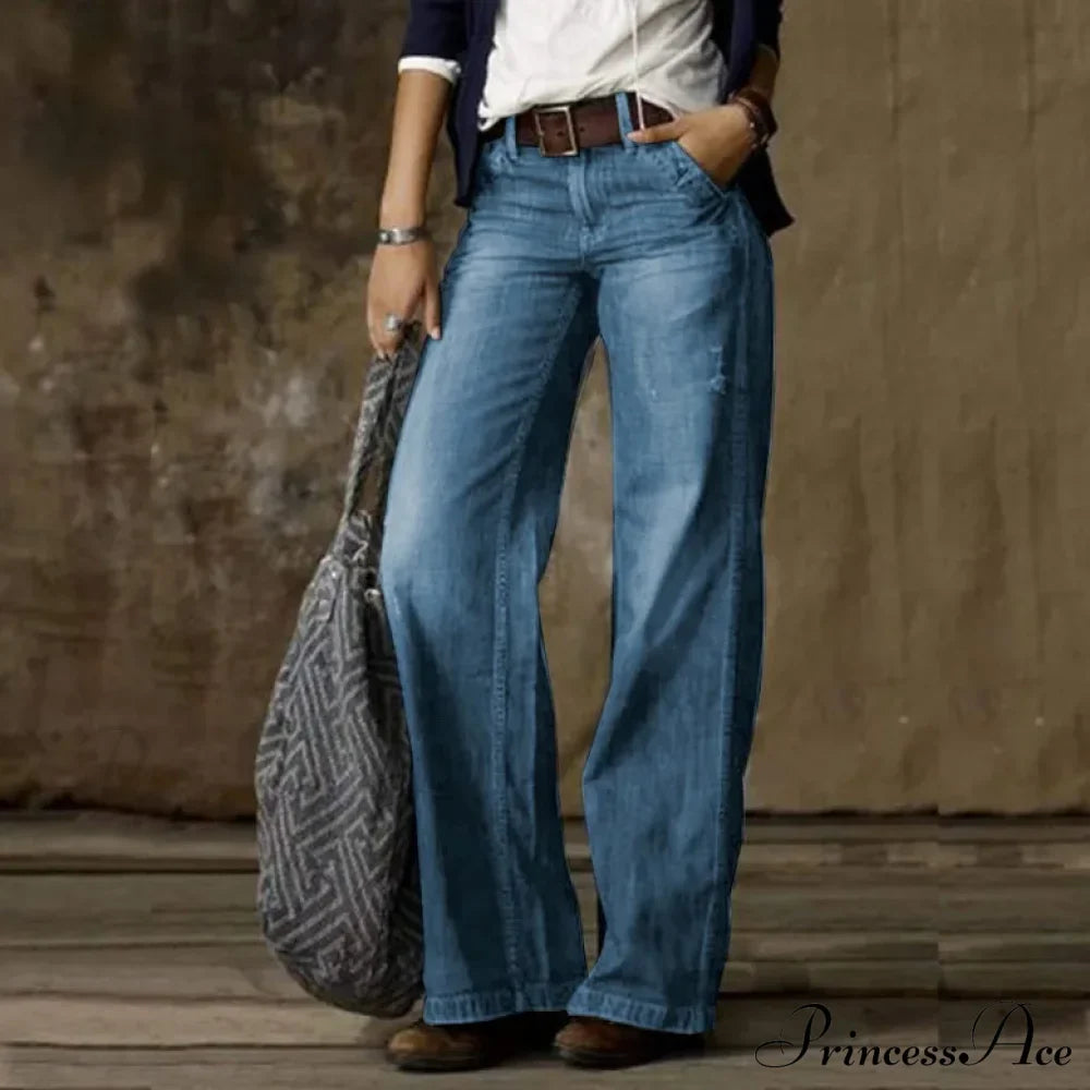 Vintage Style Loose Wide Leg Streetwear Denim Jean image 13
