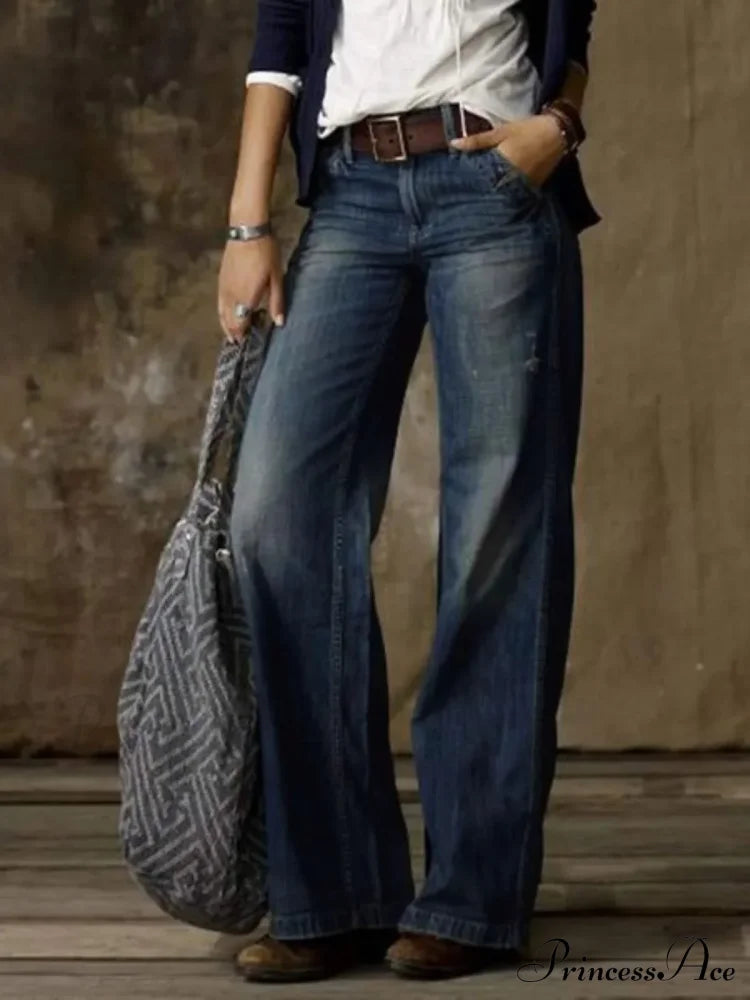 Vintage Style Loose Wide Leg Streetwear Denim Jean image 8