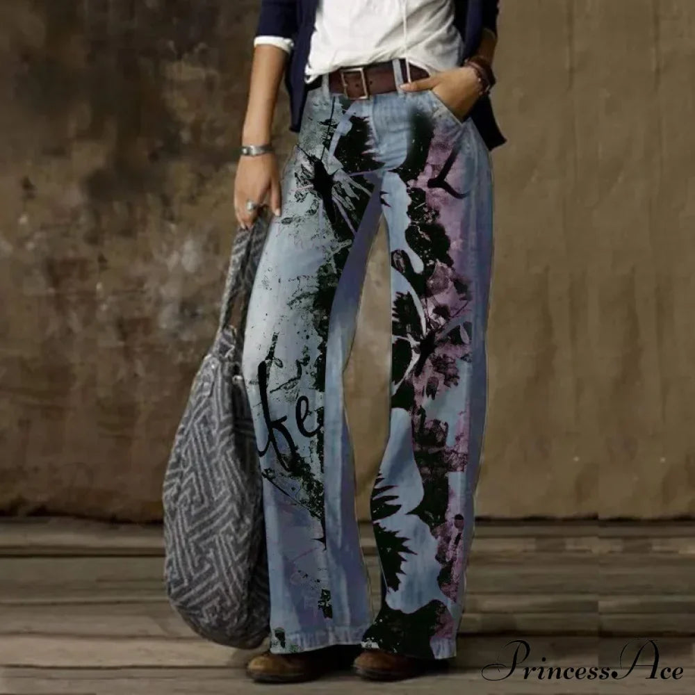 Vintage Style Loose Wide Leg Streetwear Denim Jean image 11