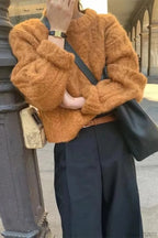 Vintage Thick Yarn Cable Loose Crew Neck Sweater image 8