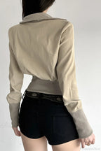 Vintage Utility Long Sleeve Ribbed Jacket image 3