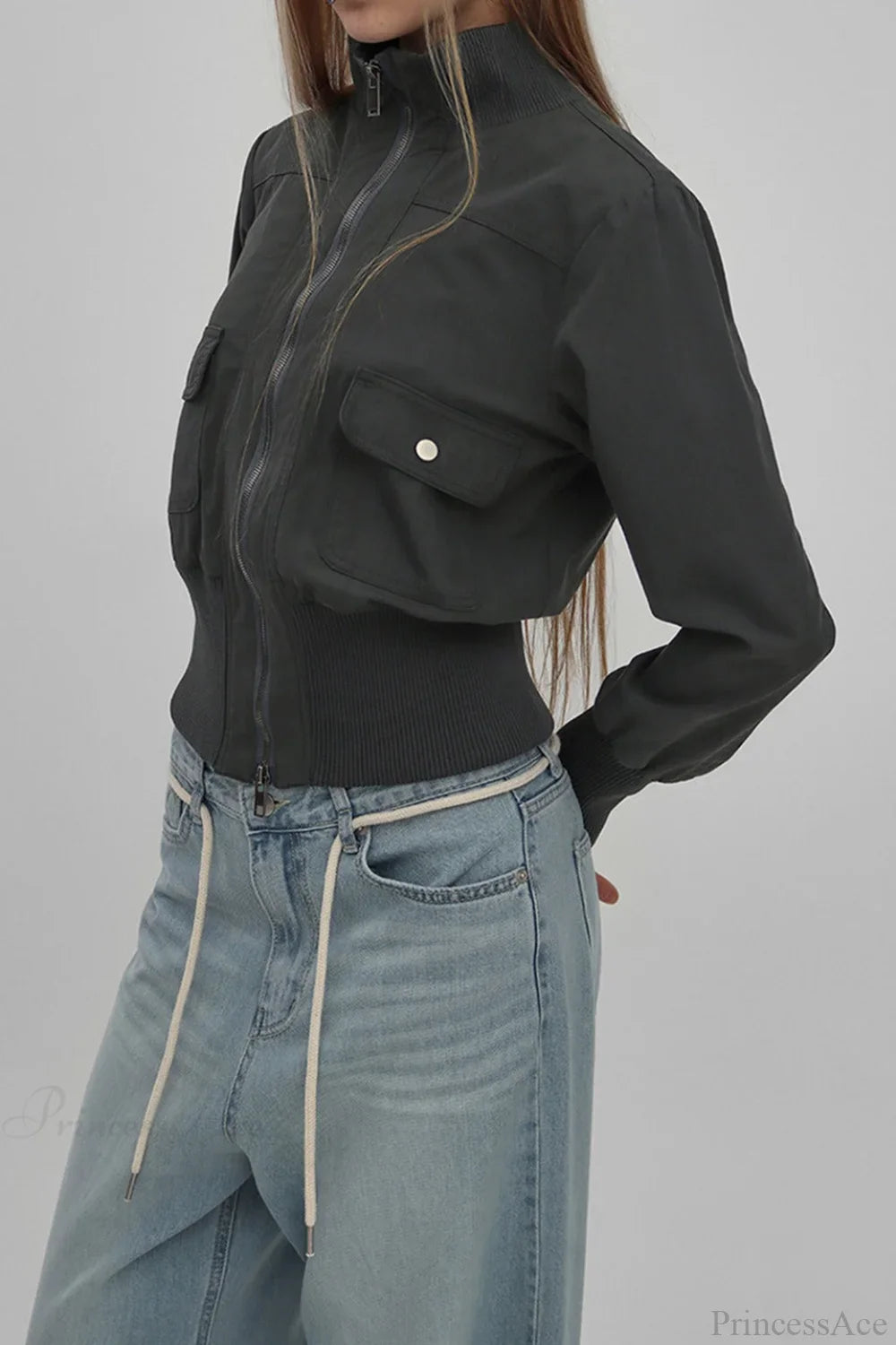 Vintage Utility Ribbed Pockets Jacket image 4