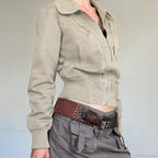 Vintage Utility Zip Slim Fit Pocket Jacket image 5