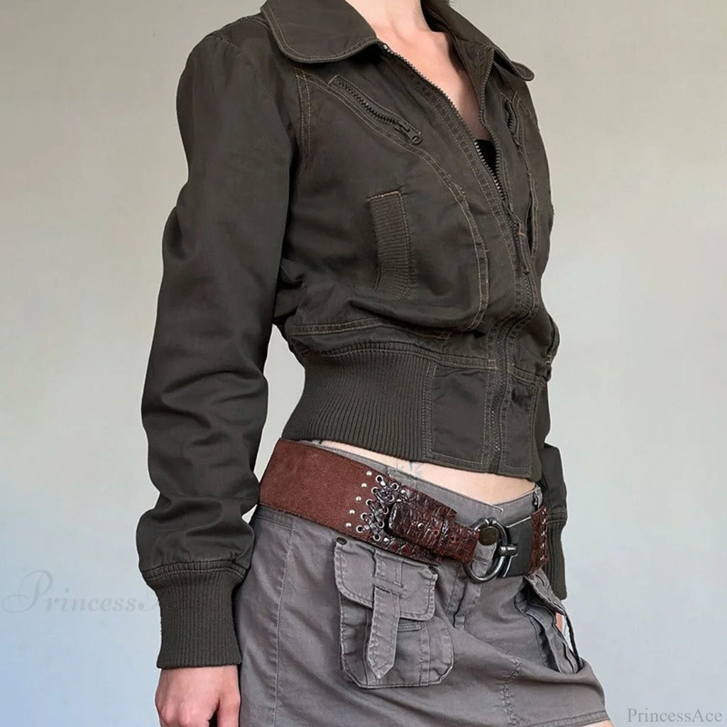 Vintage Utility Zip Slim Fit Pocket Jacket image 2