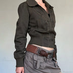 Vintage Utility Zip Slim Fit Pocket Jacket image 2