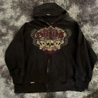 Vintage Y2K Gothic Printed Zipper Hoodie image 4