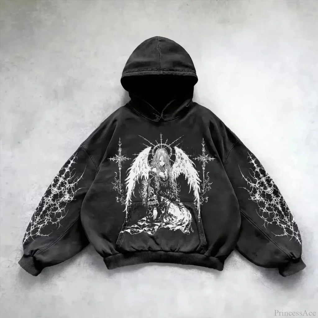 Vintage Y2K Gothic Printed Zipper Hoodie image 7