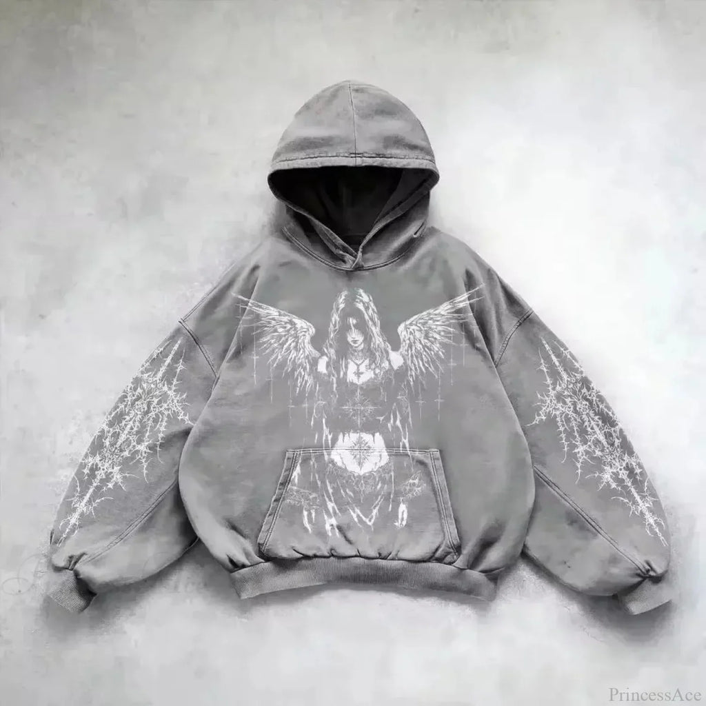 Vintage Y2K Gothic Printed Zipper Hoodie image 3