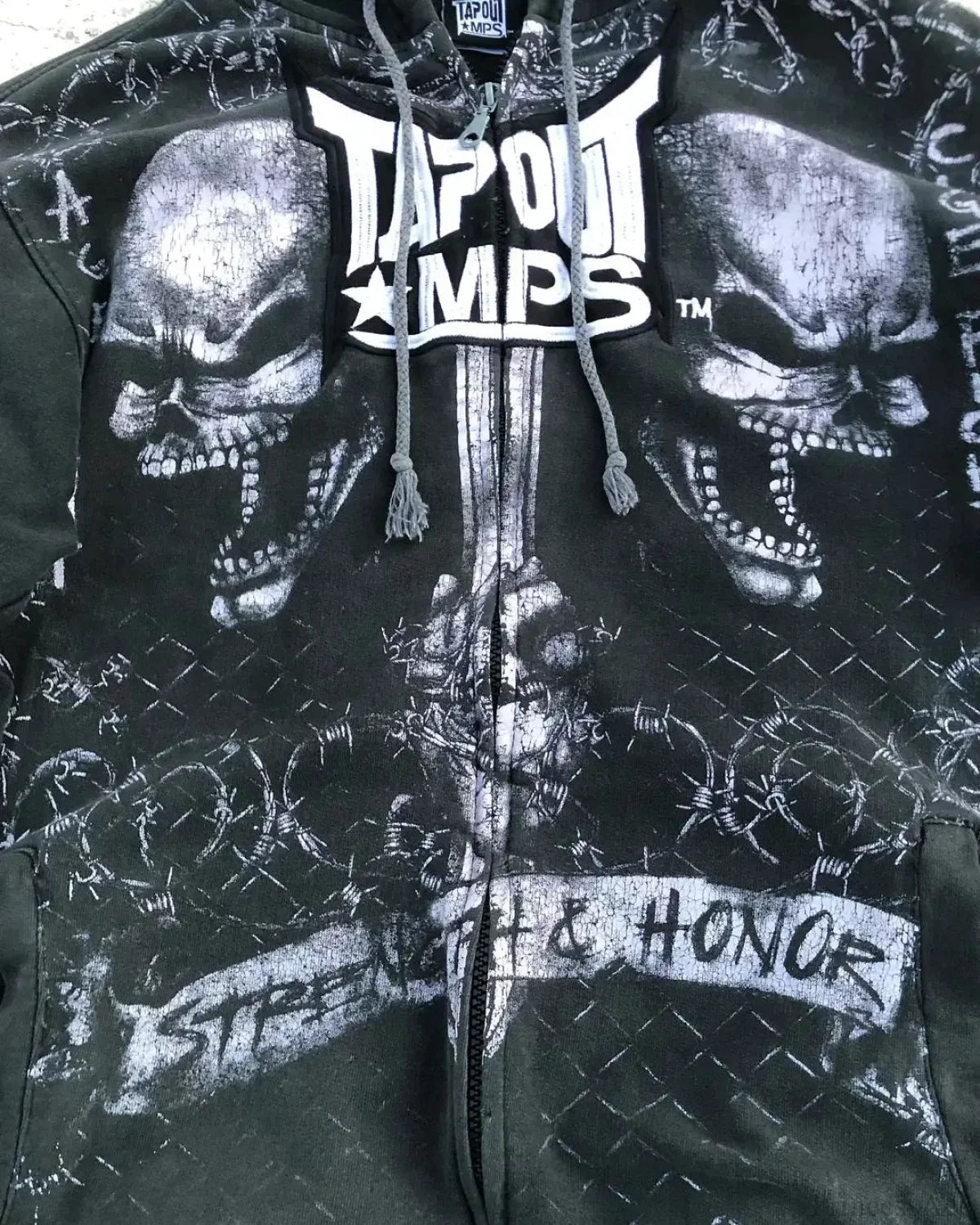 Vintage Y2K Gothic Skeleton Zipper Hoodie image 3