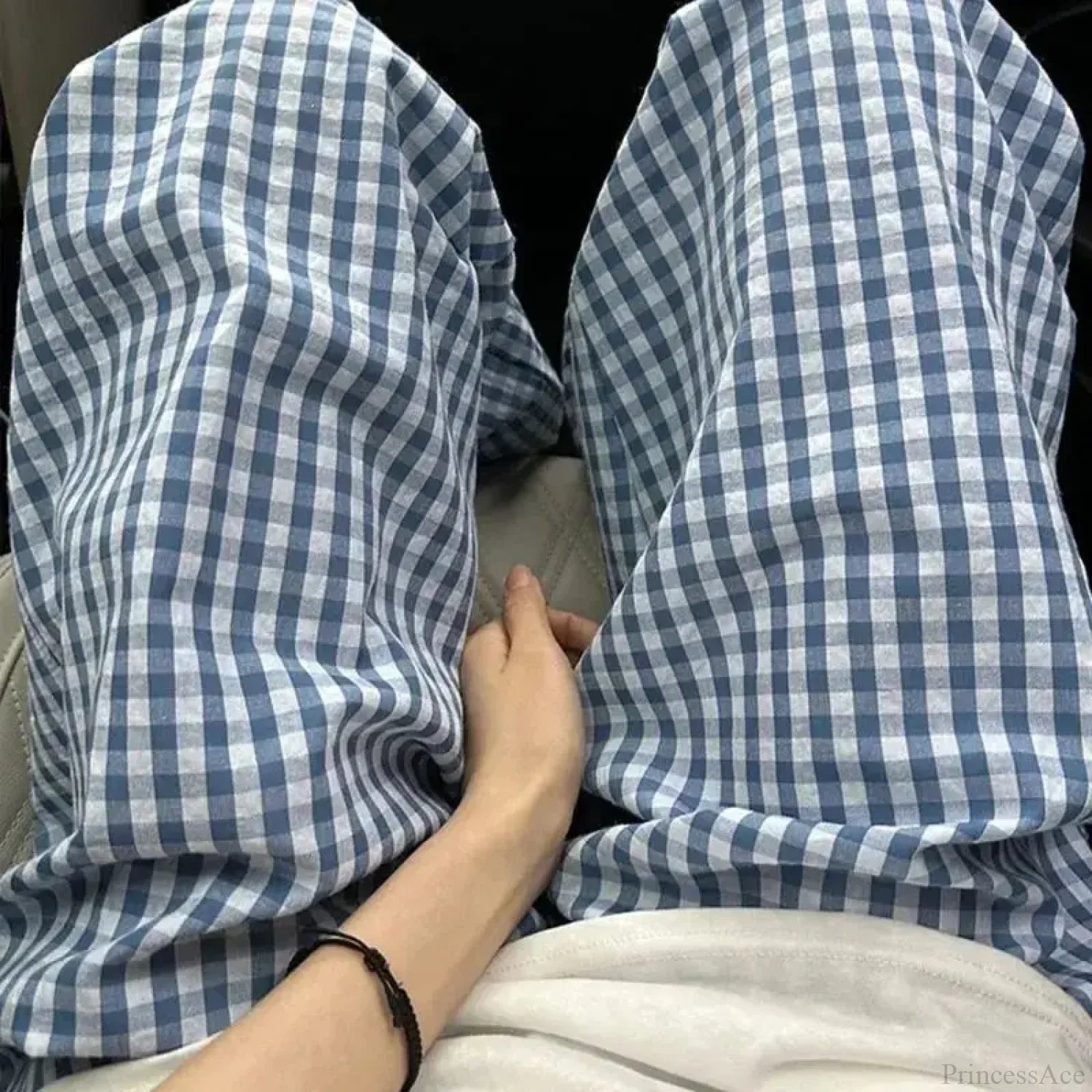 Vintage Y2K Plaid Women Casual Baggy Pants image 3
