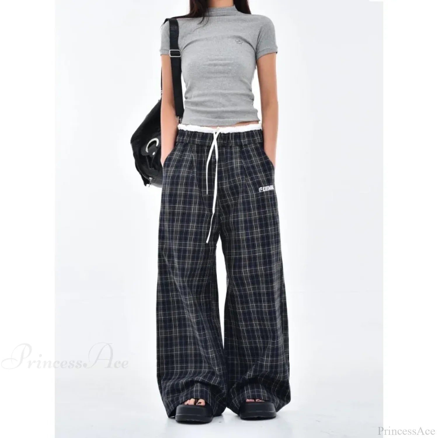 Vintage Y2K Plaid Women Sweatpants Pants image 4
