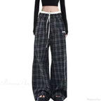 Vintage Y2K Plaid Women Sweatpants Pants image 1