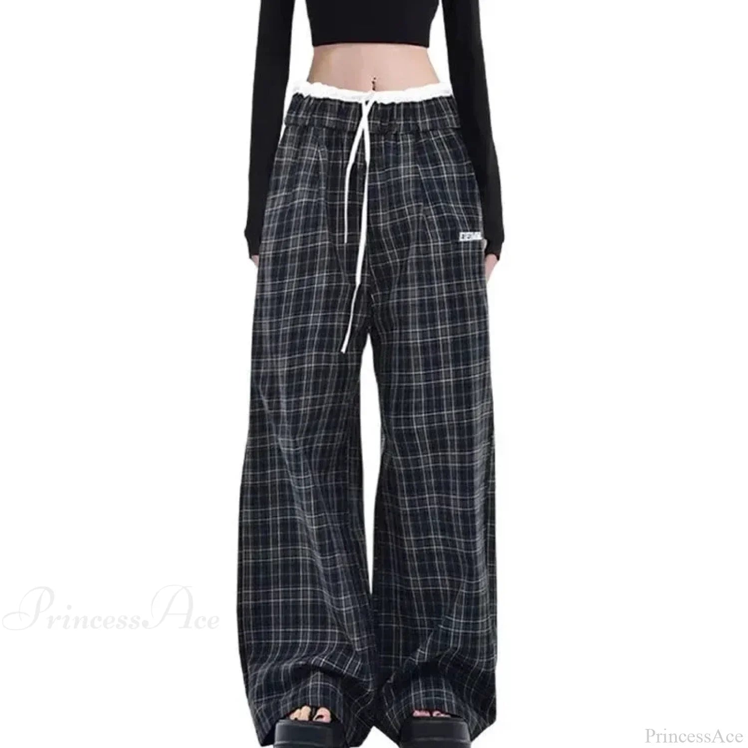 Vintage Y2K Plaid Women Sweatpants Pants image 1