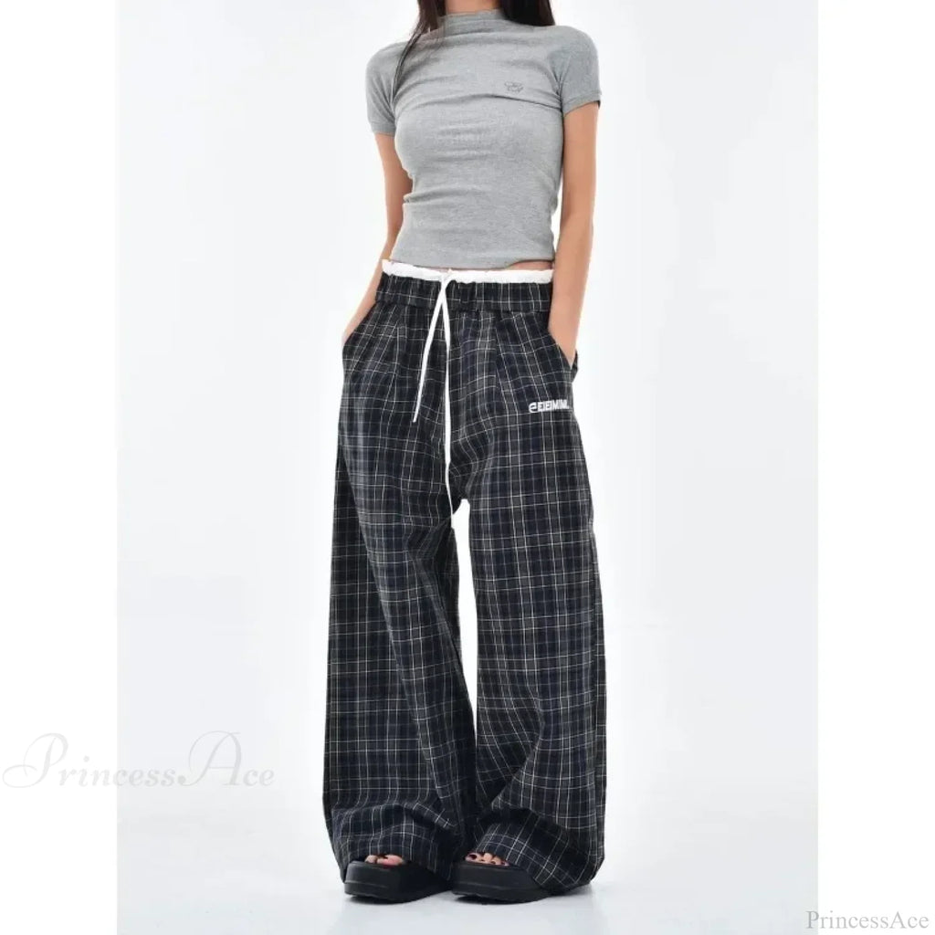 Vintage Y2K Plaid Women Sweatpants Pants image 2