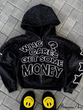 Vintage Y2k Zipper Print Hoodie image 1