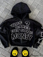 Vintage Y2k Zipper Print Hoodie image 1