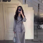 Waist-Accented Long Dress Suit image 4