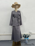 Waist-Accented Long Dress Suit image 5