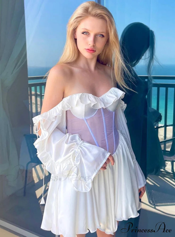 Waist Lace Perspective Arm Long Dress image 2