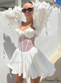 Waist Lace Perspective Arm Long Dress image 1