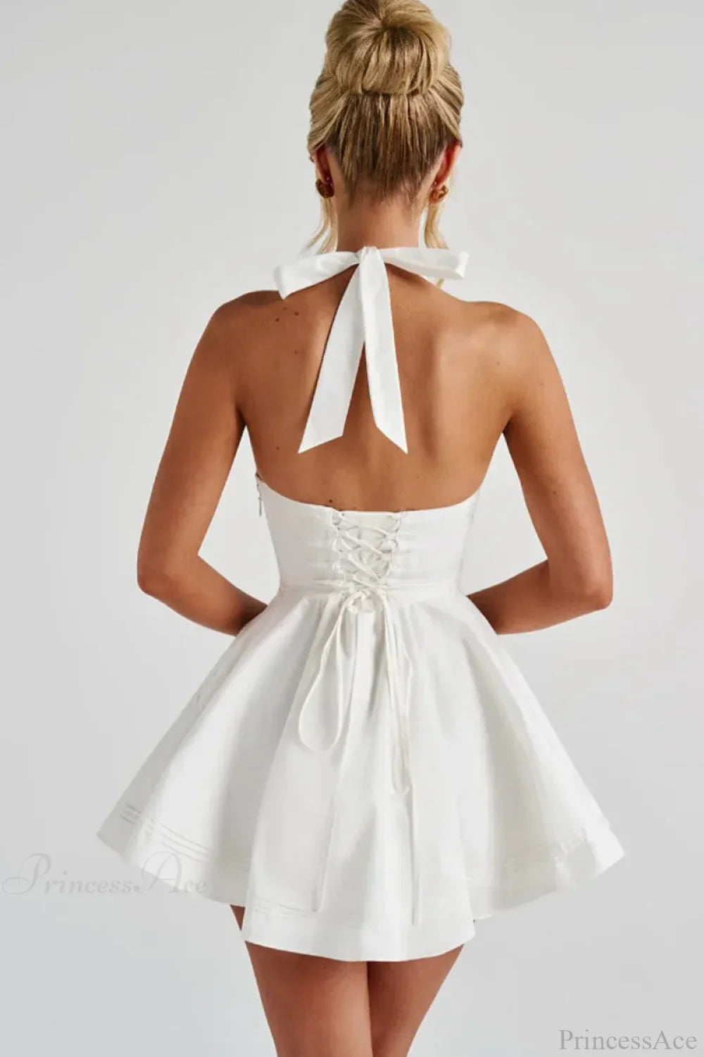 Waist Wrap A-line Mini Vacation Dress image 6