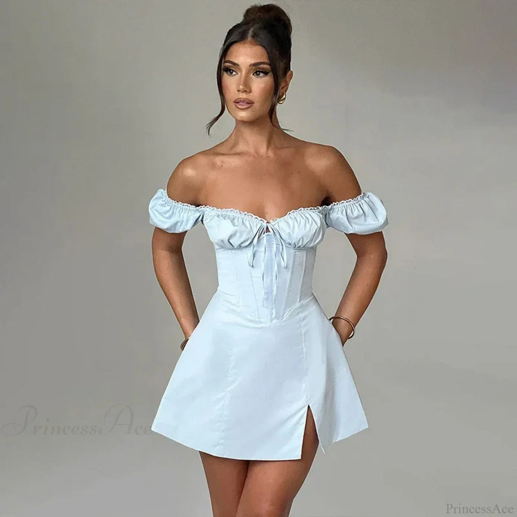 Waist Wrap A-line Off Shoulder Vacation Dress image 2
