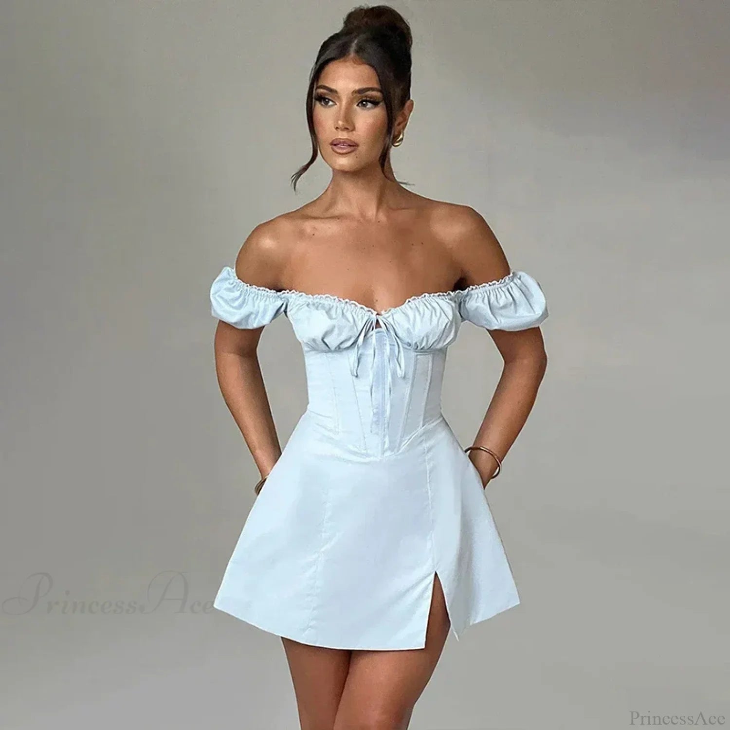 Waist Wrap A-line Off Shoulder Vacation Dress image 2