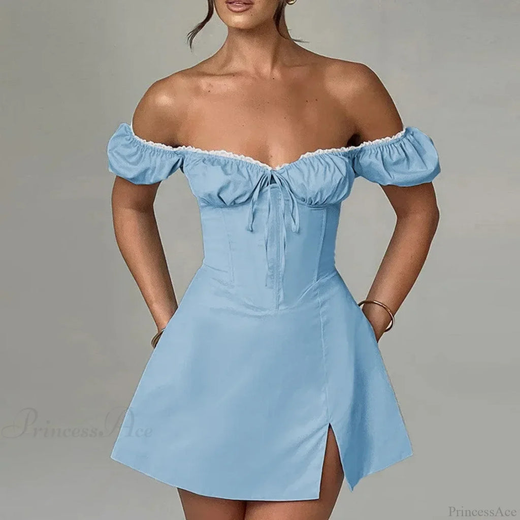 Waist Wrap A-line Off Shoulder Vacation Dress image 3