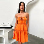 Waist Wrap A-line Pleated Vacation Dress image 3