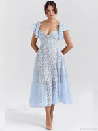 Waist Wrap Lace Vacation Dress image 4