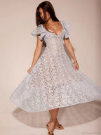 Waist Wrap Lace Vacation Dress image 2