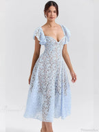 Waist Wrap Lace Vacation Dress image 5