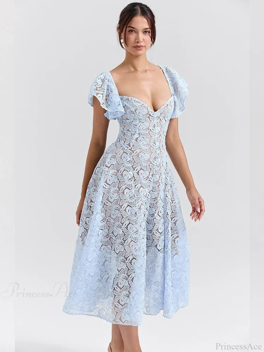 Waist Wrap Lace Vacation Dress image 5