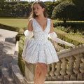 Waist Wrap Print A-line Vacation Dress image 1