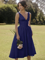 Waist Wrap Print A-line Vacation Dress image 3