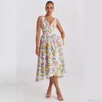 Waist Wrap Print A-line Vacation Dress image 7