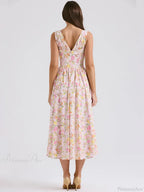 Waist Wrap Print A-line Vacation Dress image 6