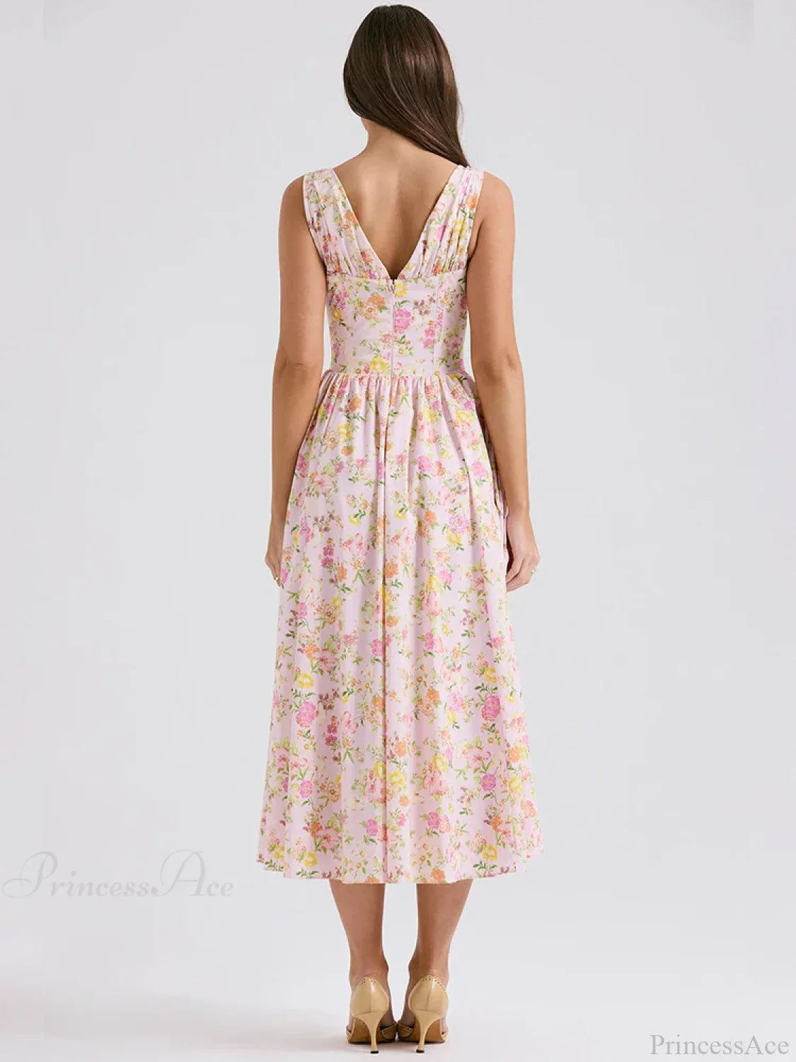 Waist Wrap Print A-line Vacation Dress image 6
