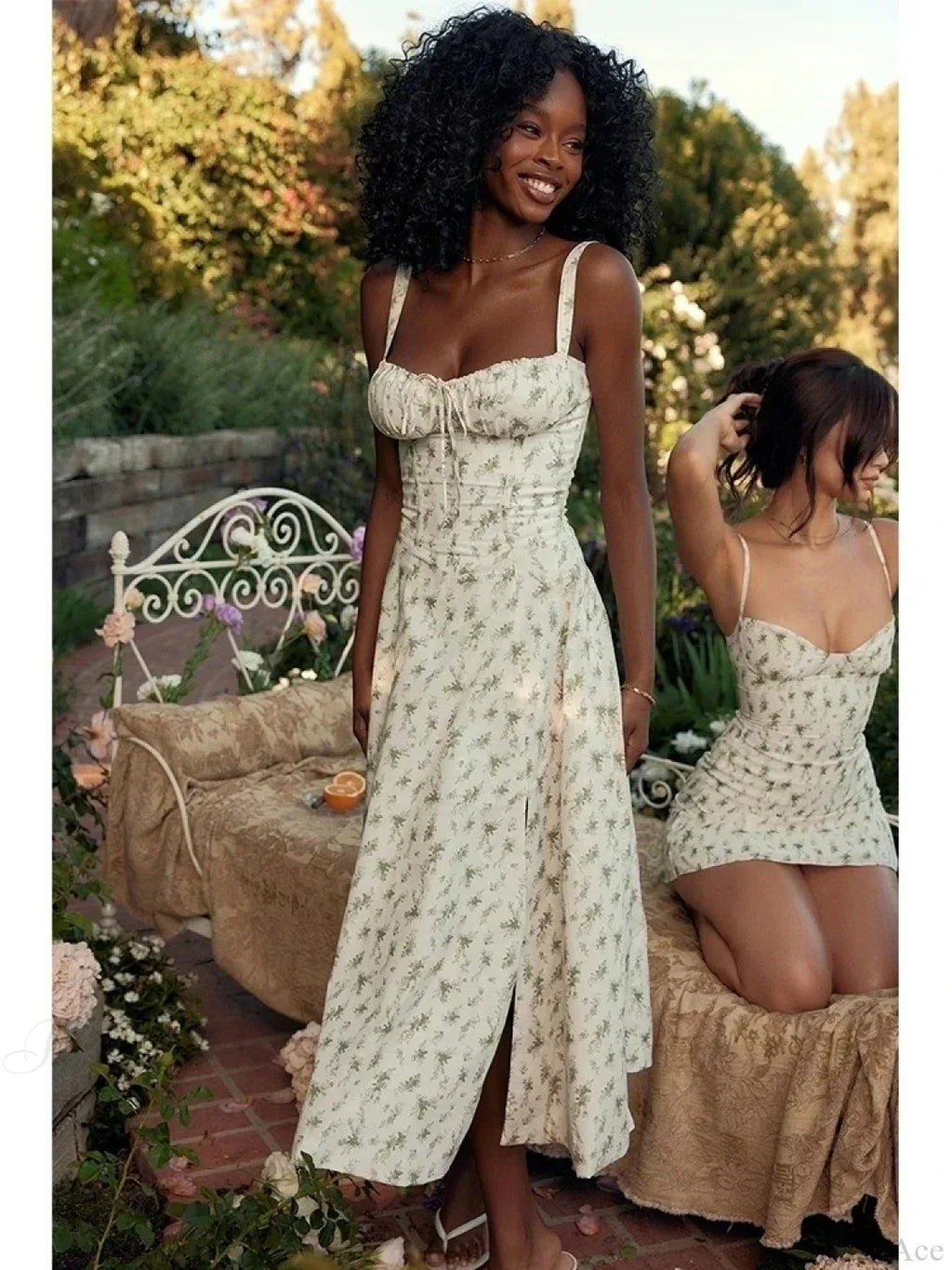 Waist Wrap Spaghetti Strap Print Floral Dress image 7