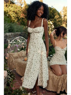 Waist Wrap Spaghetti Strap Print Floral Dress image 7