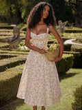 Waist Wrap Spaghetti Strap Print Floral Dress image 4