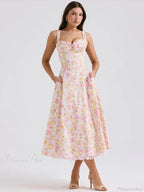 Waist Wrap Spaghetti Strap Print Floral Dress image 6