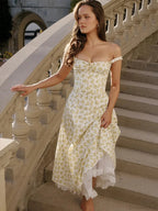 Waist Wrap Spaghetti Strap Print Floral Dress image 5