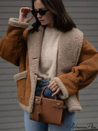 Warm Lamb Wool Casual Lapel Single-breasted Thickened Pocket Winter Stylish Coat image 2