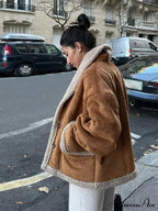 Warm Lamb Wool Casual Lapel Single-breasted Thickened Pocket Winter Stylish Coat image 5