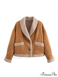 Warm Lamb Wool Casual Lapel Single-breasted Thickened Pocket Winter Stylish Coat image 6